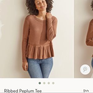 Upwest Peplum Long Sleeve Tee